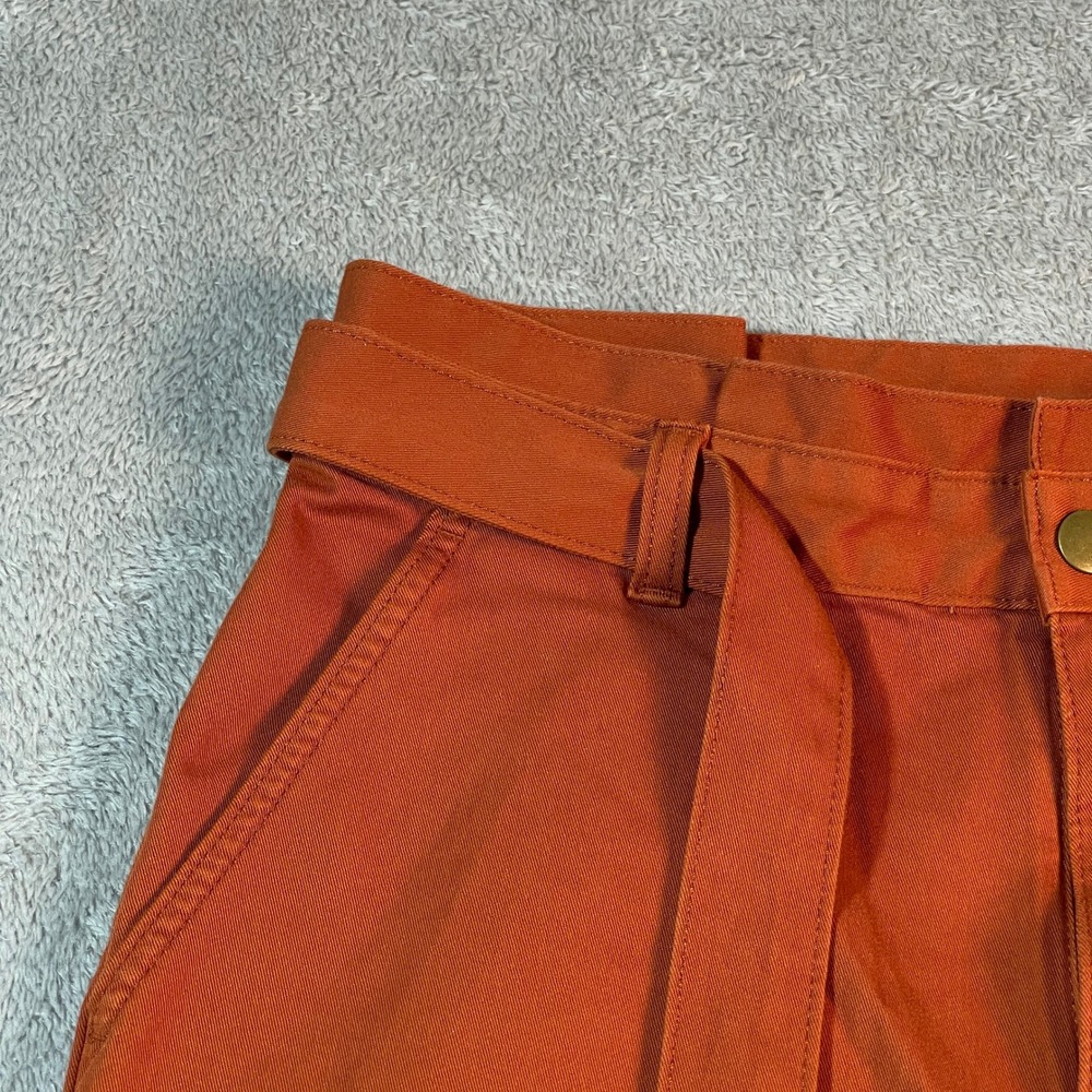 Banana Republic High Rise Cropped‎ Pants with Belt Orange Size 8 Women's Terra - Picture 3 of 16